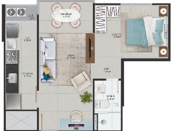 04 sul - quarto e sala