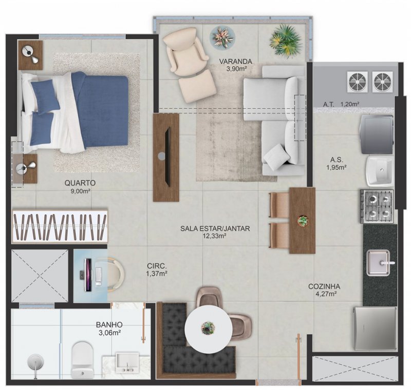 02 norte - quarto e sala