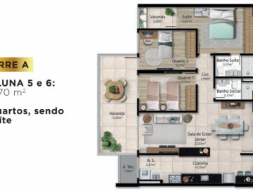 Torre A: apts 5 e 6