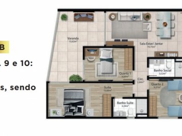 Torre B: apts 9 e 10