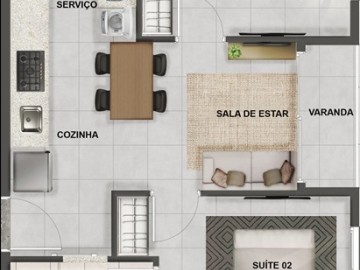 2 quartos - coluna 6