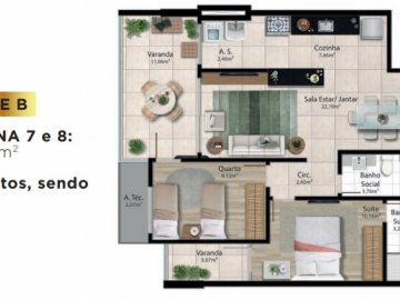 Torre B: apts 7 e 8 